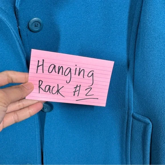 Vintage L.L.Bean Blue 100% Lambswool Coat Classic Winter Overcoat Jacket Size 20 - Picture 16 of 16